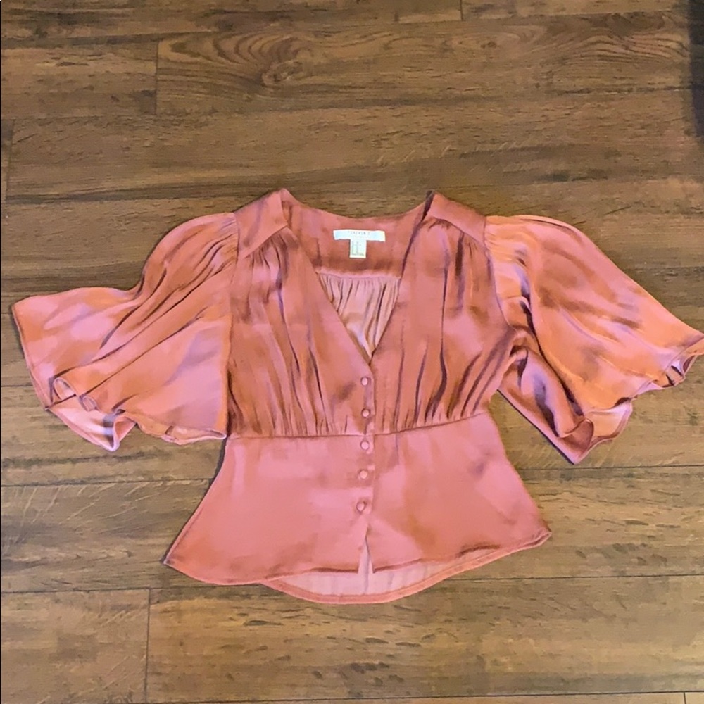 Blush satin blouse